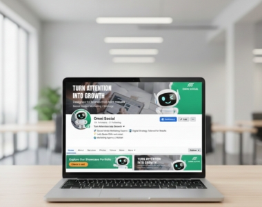 Omni Social visual branding corporate social media kit design by Sawaira Asghar