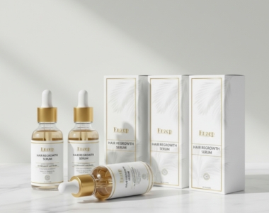 Enzep premium product branding and packaging design with elegant gold accents by Sawaira Asghar