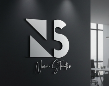 Nova Studio brand identity minimalist NS monogram logo design by Sawaira Asghar