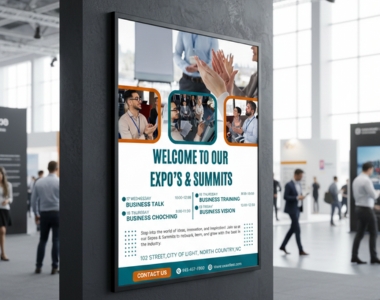 Business Expo Summit workshop event poster flyer design by Sawaira Asghar